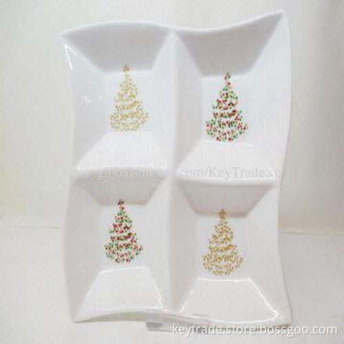 Fine Porcelain Appetizer Dish with Christmas Theme and Multi-shape